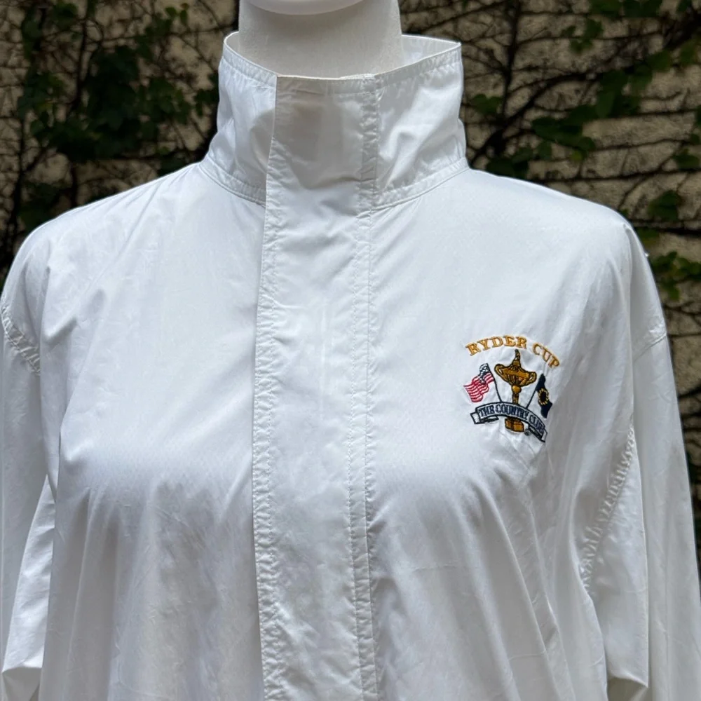 1990 Polo Ralph Lauren Ryder Cupwhite wind white sports bomber jacket - Picture 4 of 11